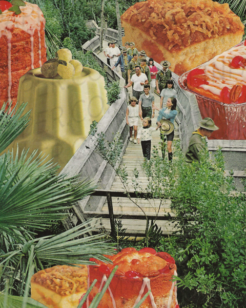 Dessert Tour print of hand cut collage