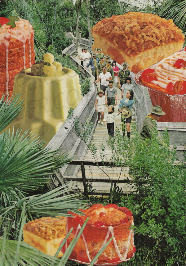 Dessert Tour print of hand cut collage