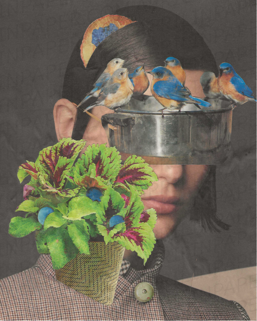Fashion Glasses print of hand cut collage