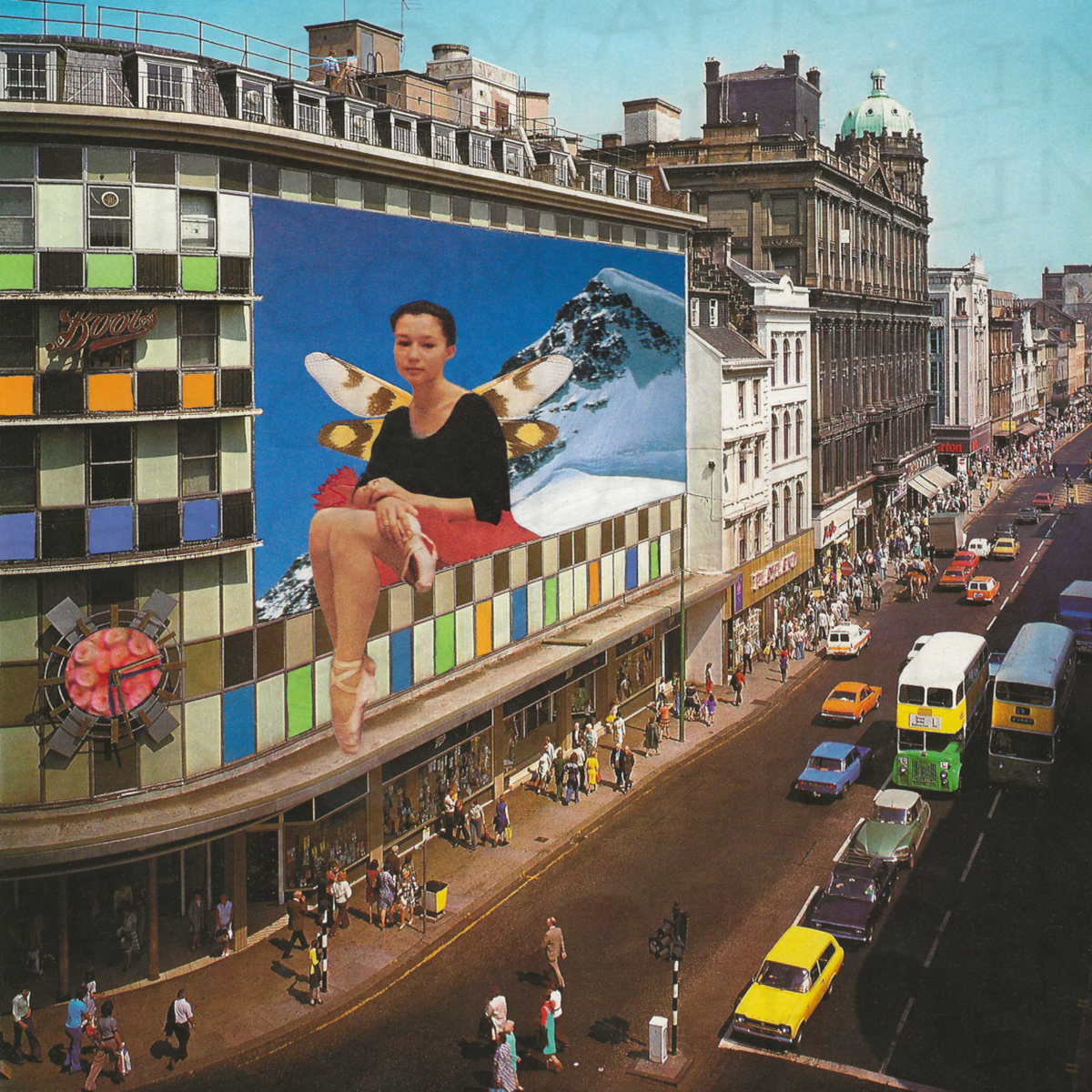 Ballerina Window print of hand cut collage