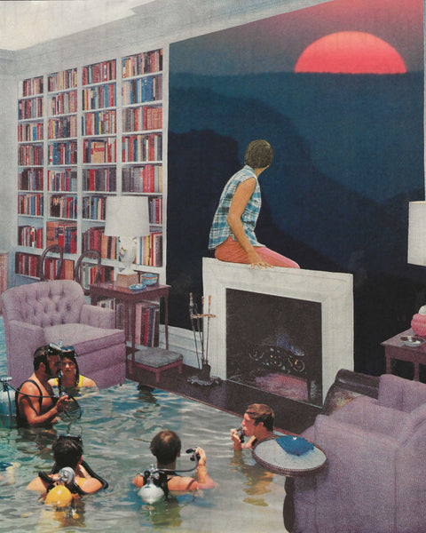 Longing  print of hand cut collage