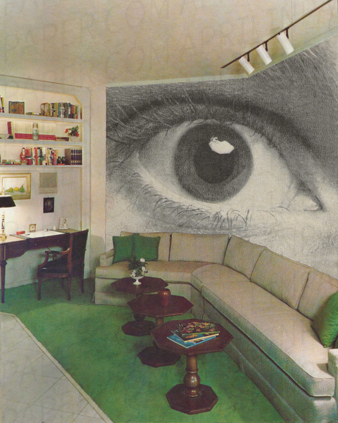 Lack of Privacy print of hand cut collage
